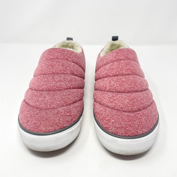 Hurley Arlo Puff Sneakers Pink/Red Lined Fabric Slip On Faux Fur Lined Women's 1 - Picture 2 of 10